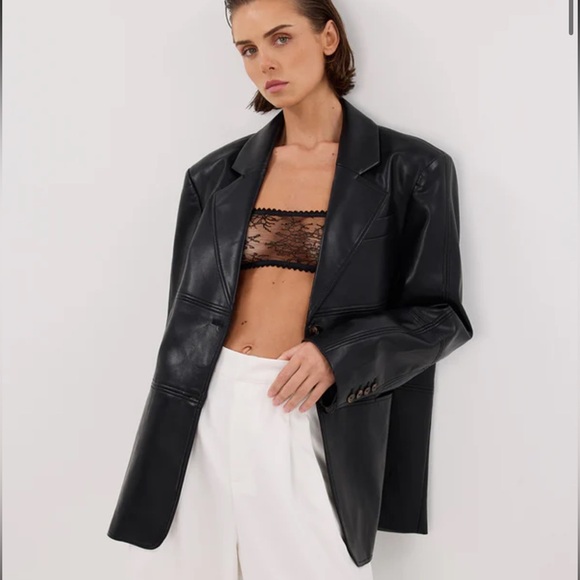 DISSH Monty Black FAUX, OVER-SIZED Leather Jacket - Picture 5 of 11